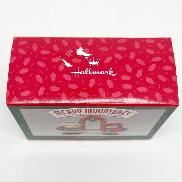 1995 Hallmark Merry Miniatures Bashful Mistletoe 3-Piece Set Vintage - Picture 2 of 5